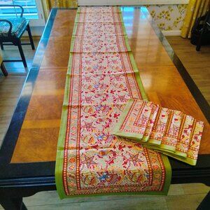 Couleur Nature Noel Table Runner and 6 Matching Napkins, NWT